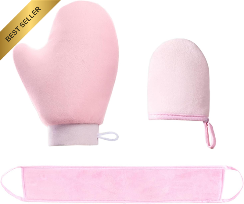 Tanning Mitt Set for Self-Tanning Mousse and Lotions - Elastic Tanning Gloves wi