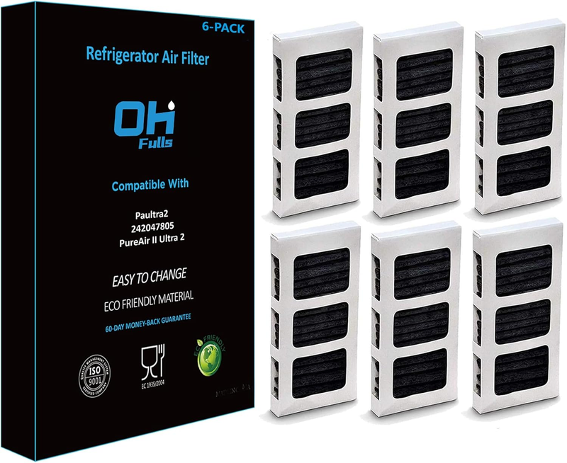 Refrigerator Air Filter Pleated Replacement, Compatible with Paultra2 Pure Air I