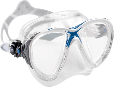 Cressi Sub Big Eyes Evolution CRYSTAL Silicone 2 Lens Scuba Diving Mask Blue