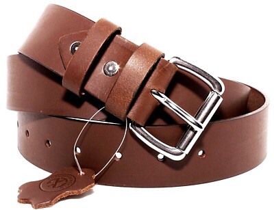 Men's Leather Belt Genuine Buffalo FULL GRAIN 1.5'' width, Handmade, By Amish
