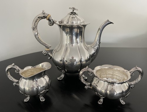 CARL M COHR DENMARK STERLING SILVER COFFEE AND TEA SET (3