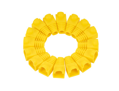 20 pcs Boot Cap Cover for RJ45 Network Connectors Cat5 Cat5e Cat6 Cable Yellow