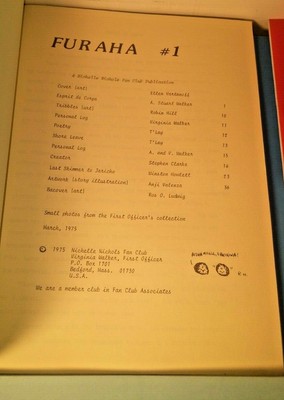 7 Furaha Star Trek Fanzine Vol #1 - #6  + Nichelle Nichols Fan Club Issue