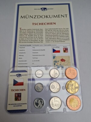 10 Heller - 50 Kronen 1993/2011 Excellent Condition Coins Set Czechia 