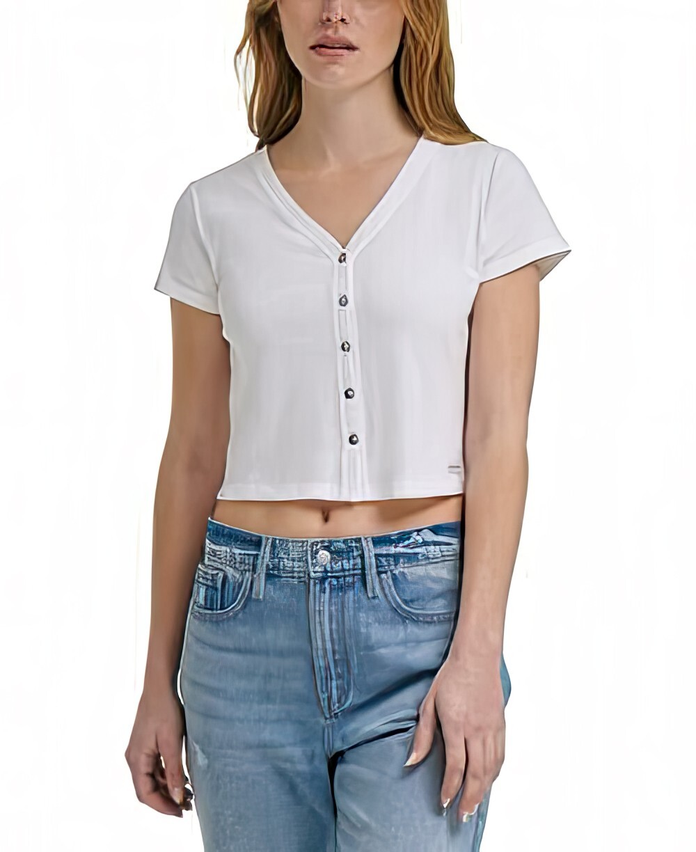Tシャツ・カットソー COURREGES COTTON DENIM CROPPED TOP $_57.JPG?set_id=880000500F