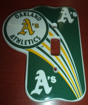 Vintage 1991 MLB Oakland A'S Athletics Ceramic Light Switch Cover Russ