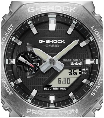 Pre-owned Casio G-shock Metal Covered 2100 (44.4mm) Black Hybrid Dial / Black