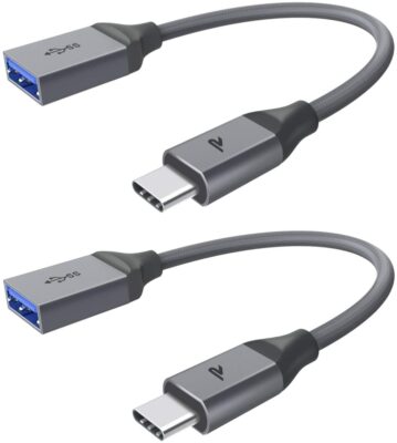RAMPOW USB 3.0 to USB C Adapter [2Pack, 0.65ft] - OTG Supported Type C Adapter -