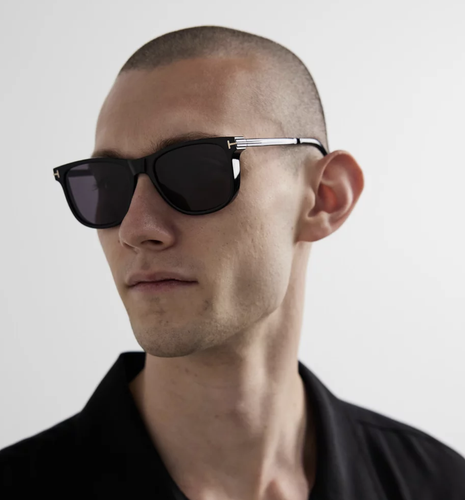 Pre-owned Tom Ford Ft1104-01a-53 Black Sunglasses In Gray
