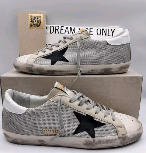 Pre-owned Golden Goose Super-star Men's Sneakers Light Silver/milk/black Eu 45 Us 12 $565