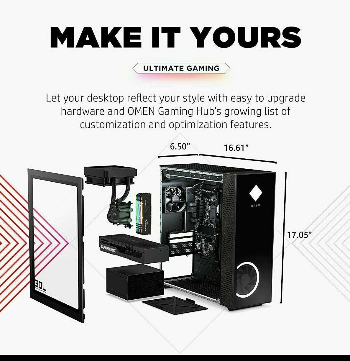 HP OMEN 30L Desktop GT13-1380z Ryzen 5600x 3070 M.2 256GB