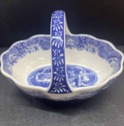 Spode Italian Darling Porcelain Blue & White Basket Bowl