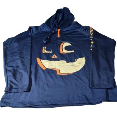 Sour Fish Events Halloween Fall Great Pumpkin Run Blue Hoodie  Jersey Large Zip