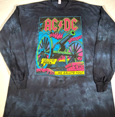 AC/DC FOR THOSE ABOUT TO ROCK L/S  T-SHIRT SIZE XL LIQUID BLUE TIE DYE BRAND NEW