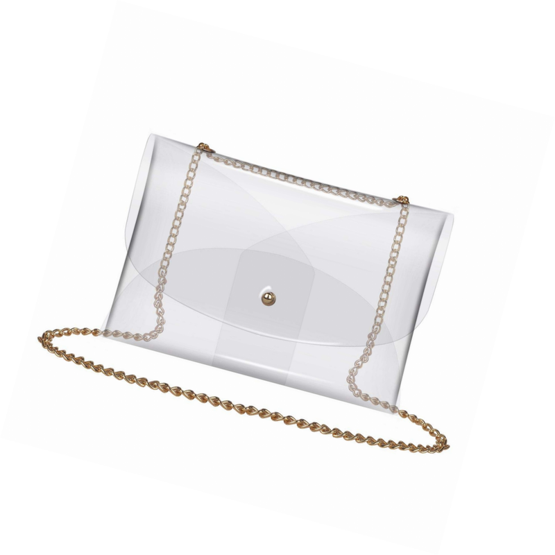 clear crossbody clutch