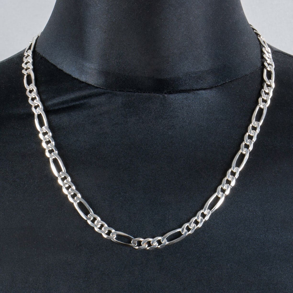 Sterling Silver Mens 7mm Figaro 20
