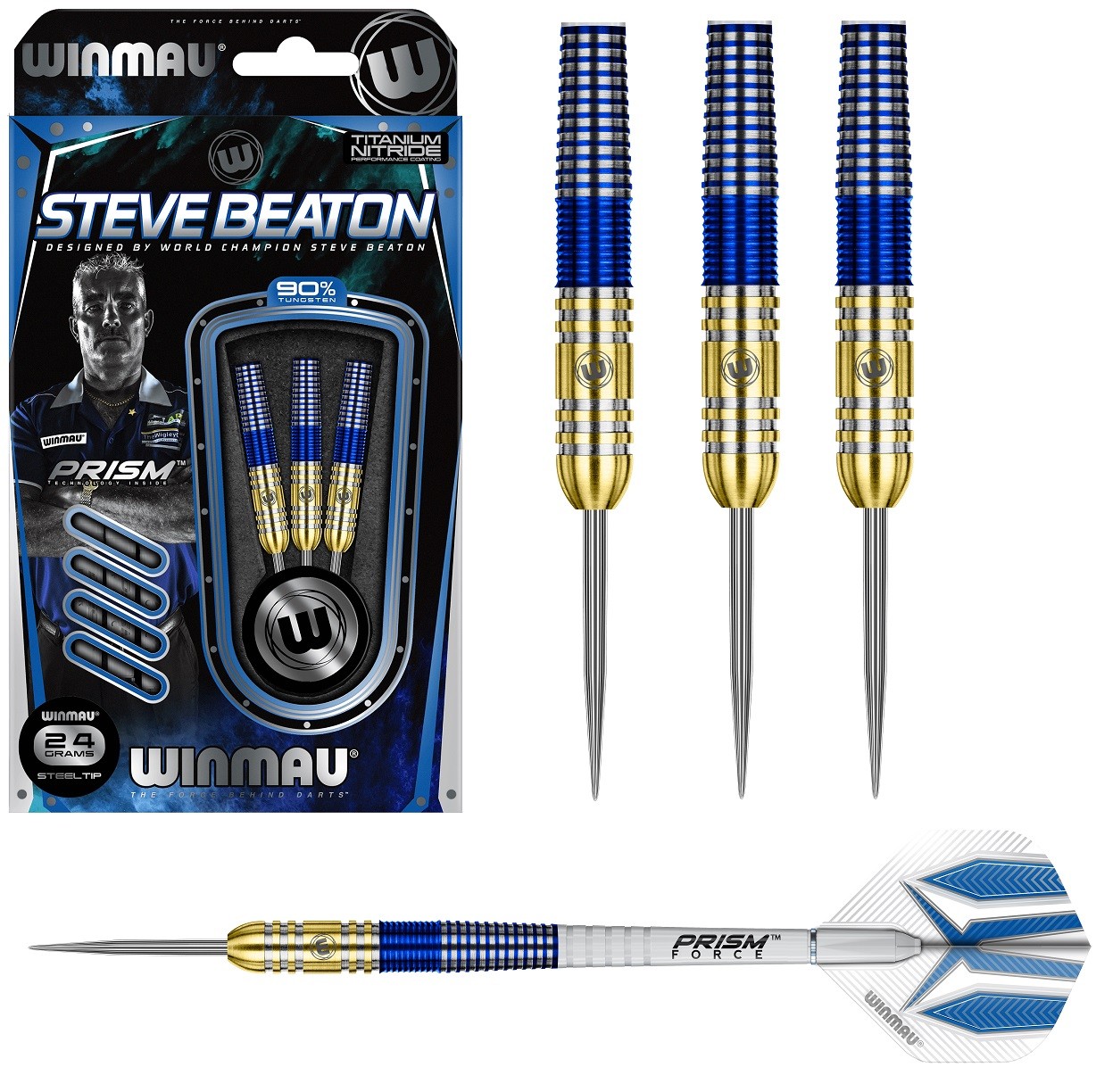 ダーツ WINMAU Steve Beaton 2BA・22g WINMAU STEVE BEATON 90% Tungsten 22 Gram Soft Tip Darts