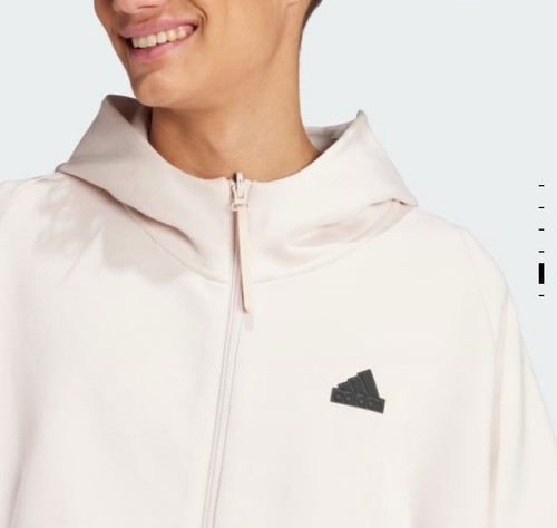 Sz M Adidas ZNE Premium Full Zip Hooded Track Jacket Putty