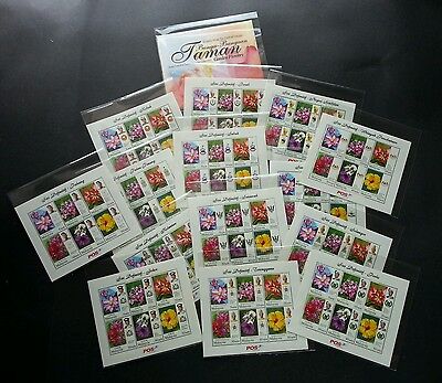 *FREE SHIP Garden Flower Plant Malaysia 2009 Definitive (14 complete ms) MNH 