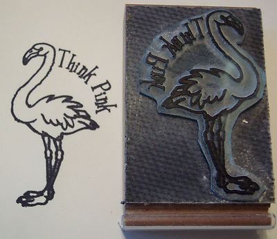 Think Pink Flamingo rubber stamp by Amazing Arts cool!