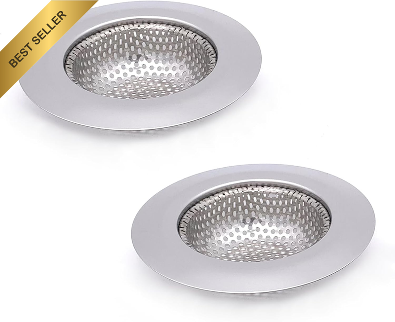 2 Pcs Medium Stainless Steel Kitchen Sink Strainer Anti-Clogging Drain Stopper B