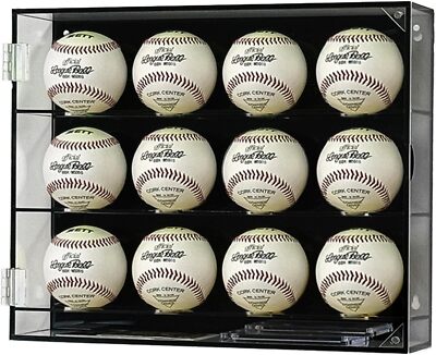 Baseball Display Case for 12 Balls - Acrylic Display Case Wall Mount Shadow Box