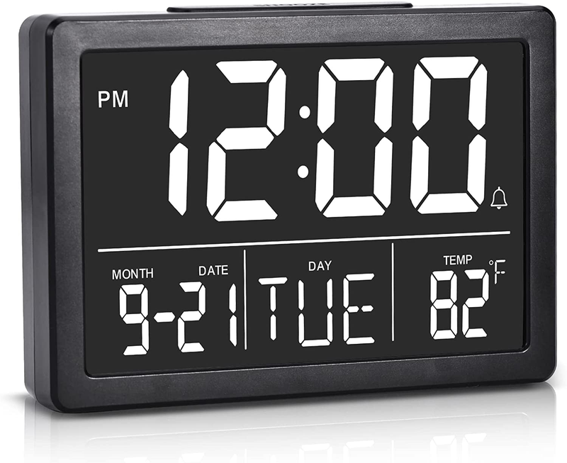 Small Desk Clock, 6.3" Led Display, Volume Control, S