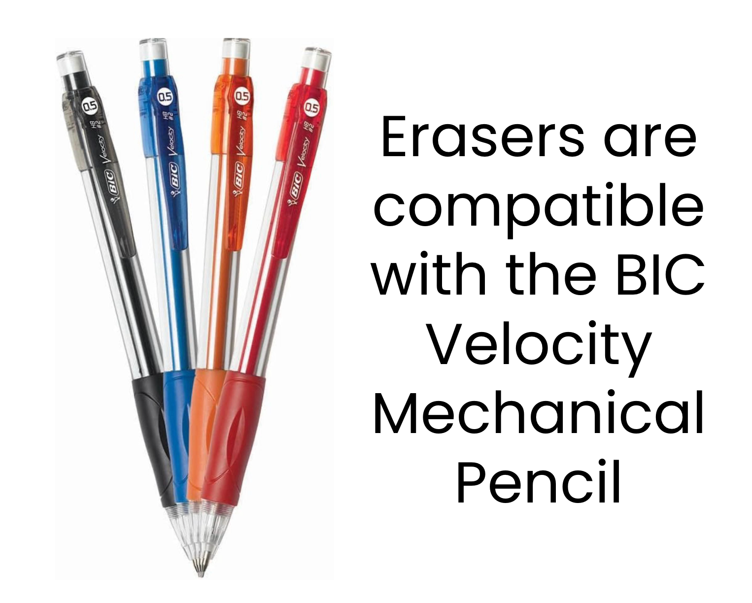 14 BIC Velocity Mechanical Pencil Refills, 0.5mm, 2 HB, Lead Eraser R