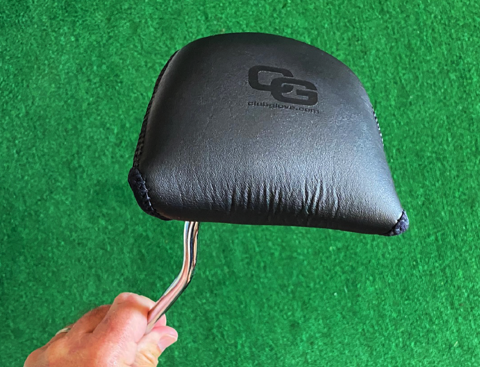 New CLUB GLOVE Putter Head Cover Large Mallet  - Padded Black Head Cover