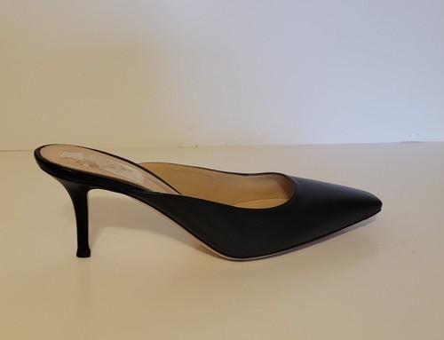 Pre-owned Gianvito Rossi Pointed-toe Leather Heeled Mules Nappa Black Eu 37 Sz 7
