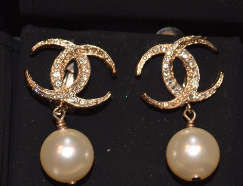 økologisk stil scarp CHANEL Pearl Fashion Earrings for sale | eBay