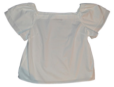 Apt. 9 White on White Stripe Off Shoulder Shirt Top L XL $36 NWT