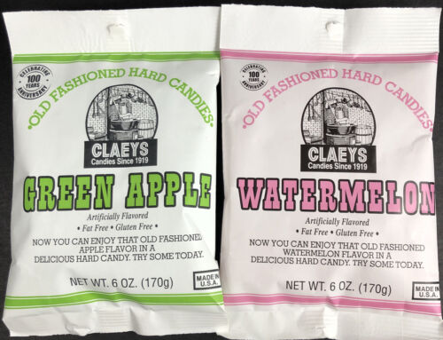 2 Bags Claey's Old Fashioned Hard Candy Green Apple & Watermel...