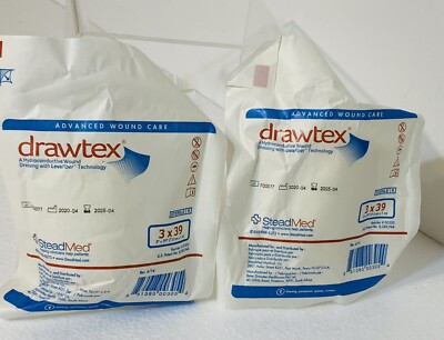 2 Rolls Drawtex 3''x 39'' Hydroconductive Wound Dressings  Leva Fiber Tech 2026/04