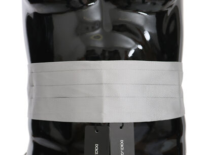 Pre-owned Dolce & Gabbana Cummerbund Gray Men Waist Belt 100% Silk S. It52 / Xl Rrp $450