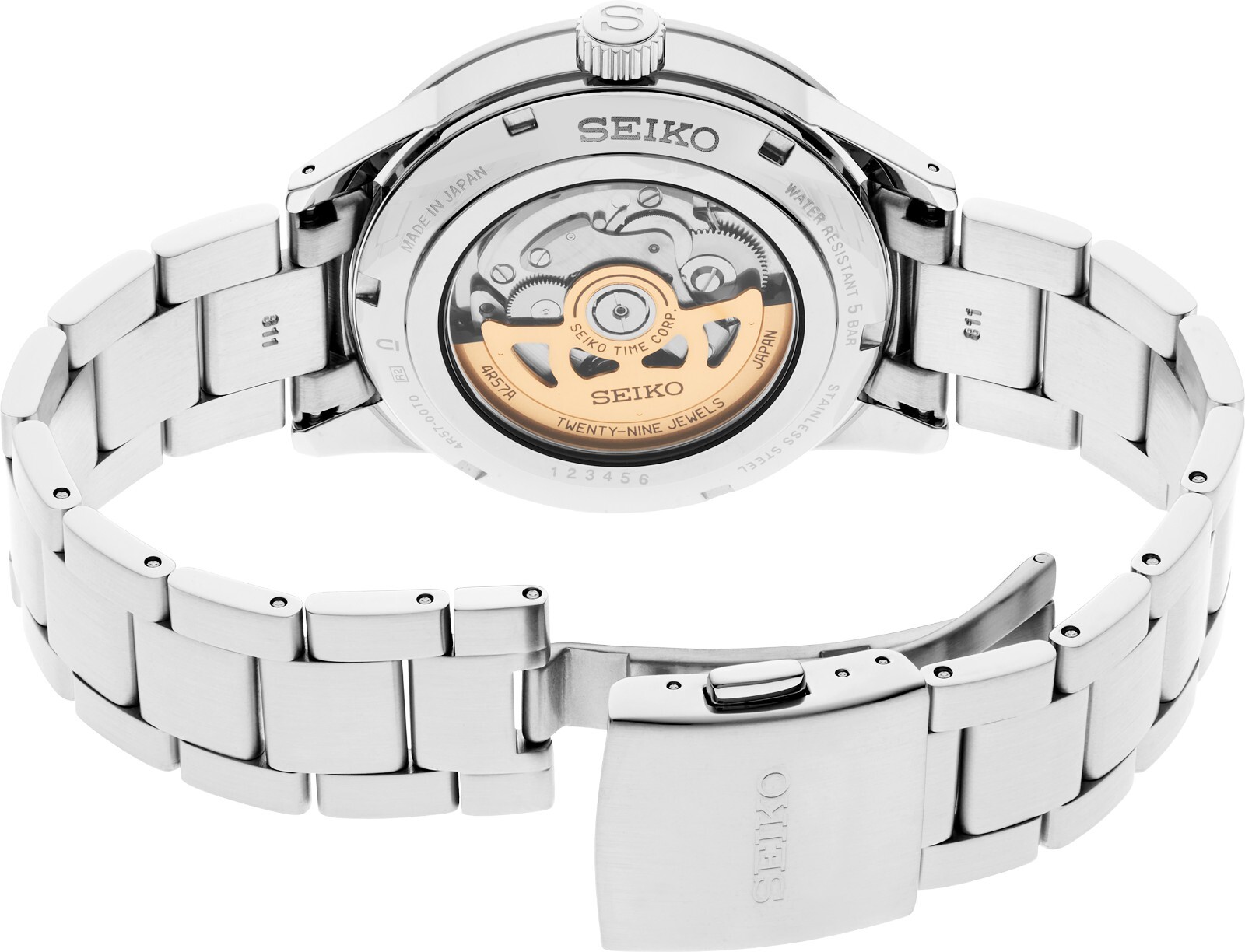 Pre-owned Seiko Presage Style '60s Collection Ssa449 Automatic 41mm Watch - Dark Gray Dial