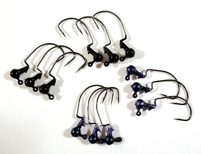 EWG Victory Jig Hook Collar RARE Weedless #1 in 1/16 Jigs Dark Light Weight 12PK