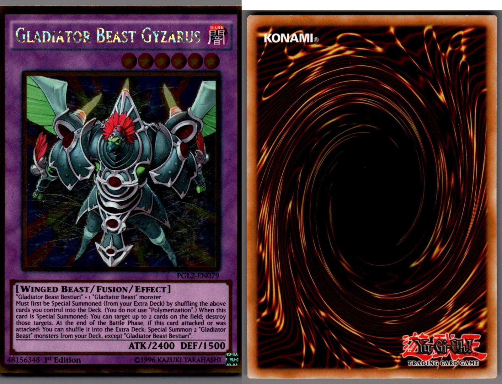 PGL2-EN079 Yugioh, Gladiator Beast Gyzarus, Holo Gold Ultra PGL2-EN079 Yugioh, Gladiator Beast Gyzarus, Holo Gold Ultra