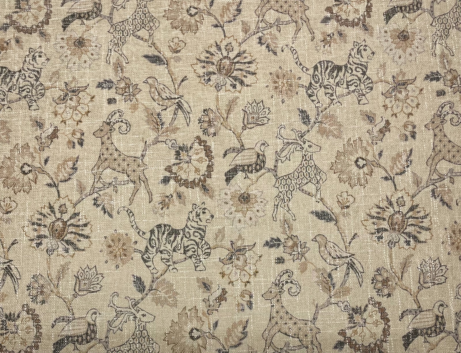 BALLARD DESIGNS GAZELLA FLAX TIGER BIRD ANIMALS MULTIUSE