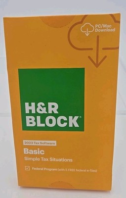 H&R Block Tax Software Basic 2022 [Key Card] Email Delivery