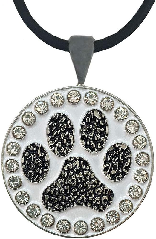 Bling Golf Ball Marker with a Magnetic Pendant Necklace for Women
