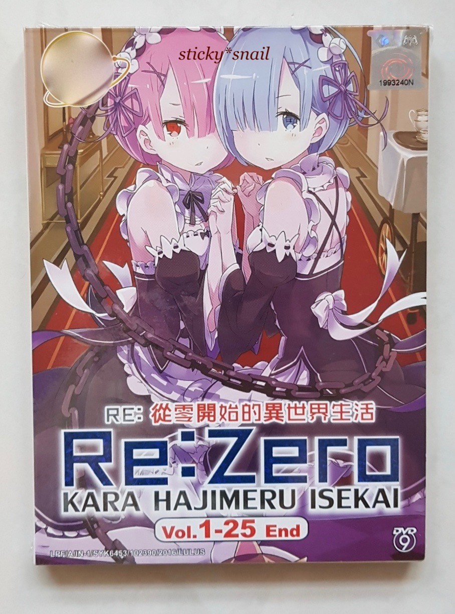 Re:ZERO DVD 輸入盤　♯1-12,♯13-25 DVD Re: Zero Kara Hajimeru Isekai 1-25 End +Shin Henshuu-Ban