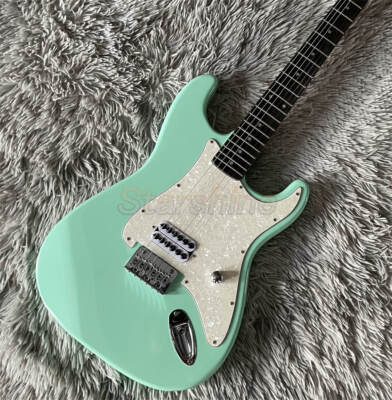 ST Electric Guitar Tom Delonge Surf Green Solid Body White Pickguard H Pickup