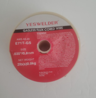 Yeswelder AWS A5.20 Gasless Flux Cored Wire E71T-GS 2lb .030''/0.8mm