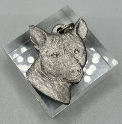 Rawcliffe Pewter I Love My Basenji Dog Key Ornament Medal Signed  1984