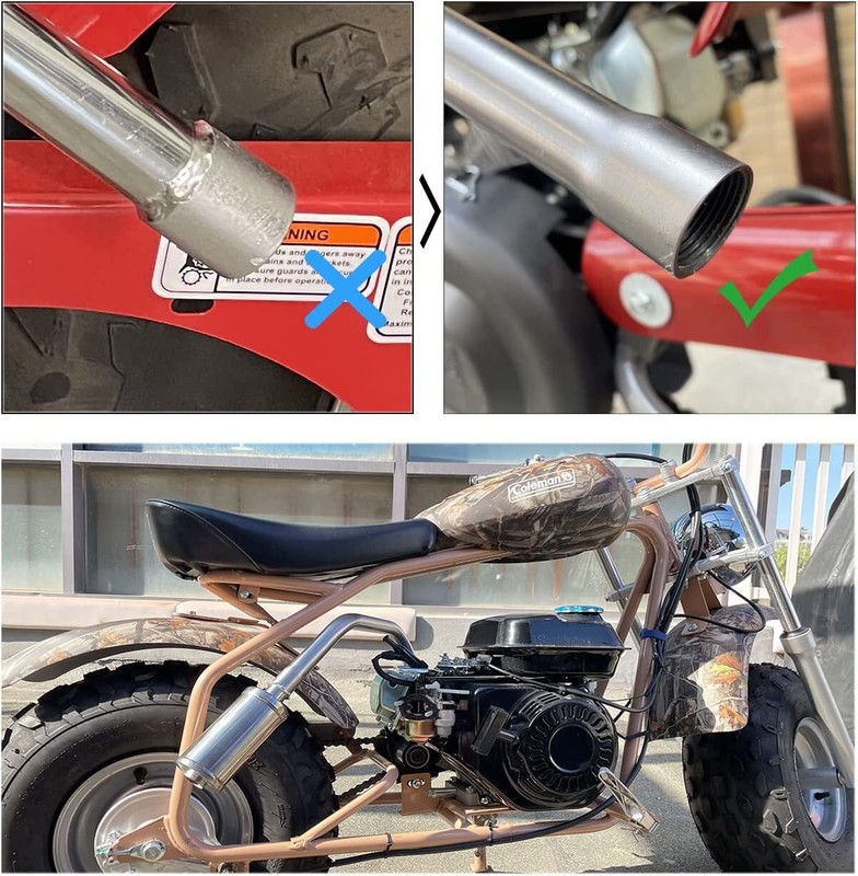 Upgrade Exhaust Pipe For Coleman Powersports CT200U,CT200U-EX,BT200X