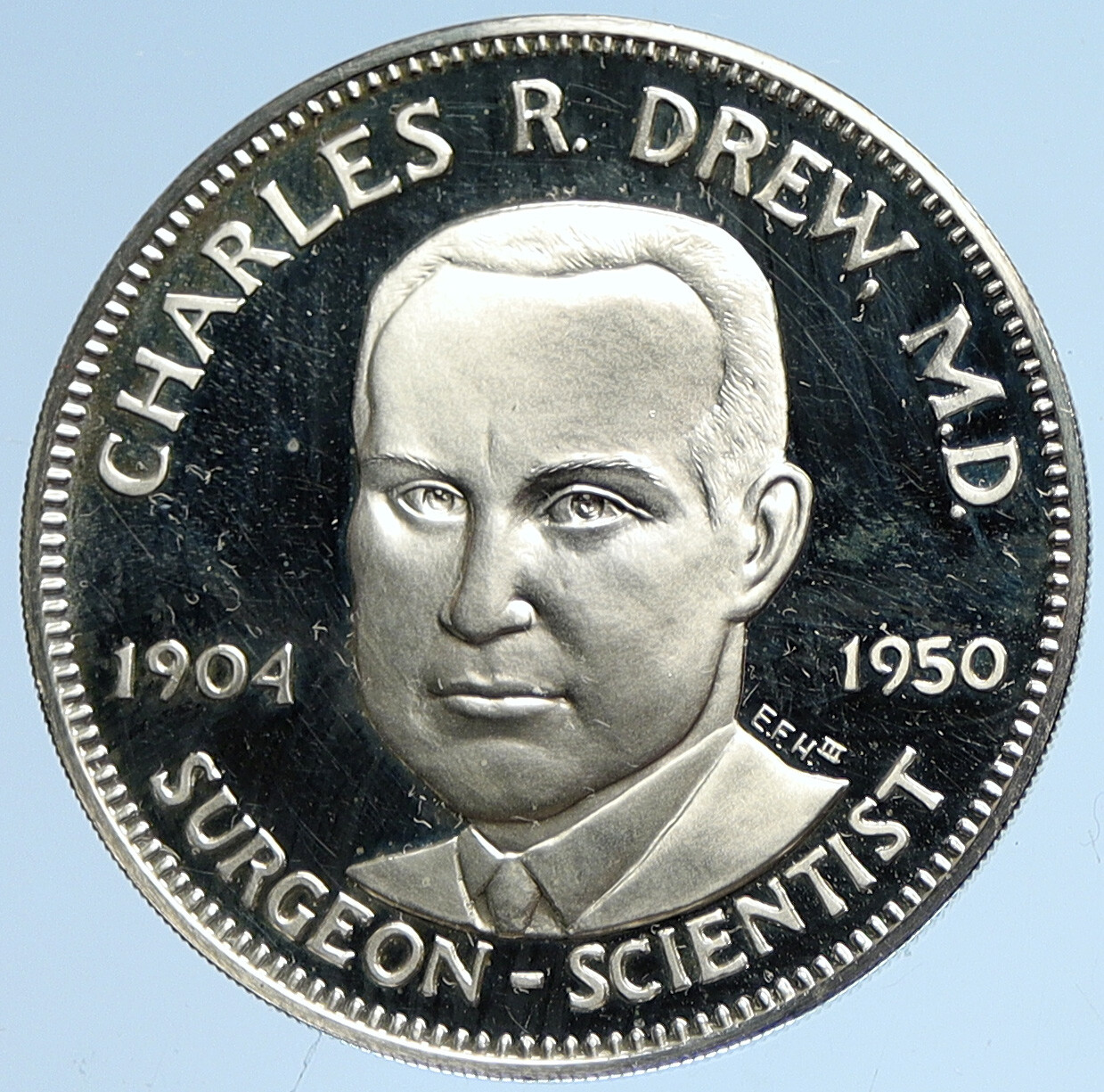 1970 US Franklin Mint CHARLES DREW MD PLASMA RESEARCH Proof Silver