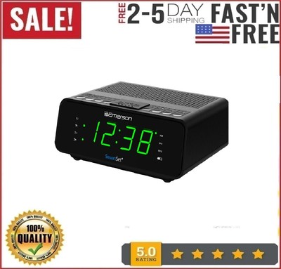 Emerson SmartSet AMFM Dual Alarm Clock Radio, 0.9 Jade Green LED Display, CKS190