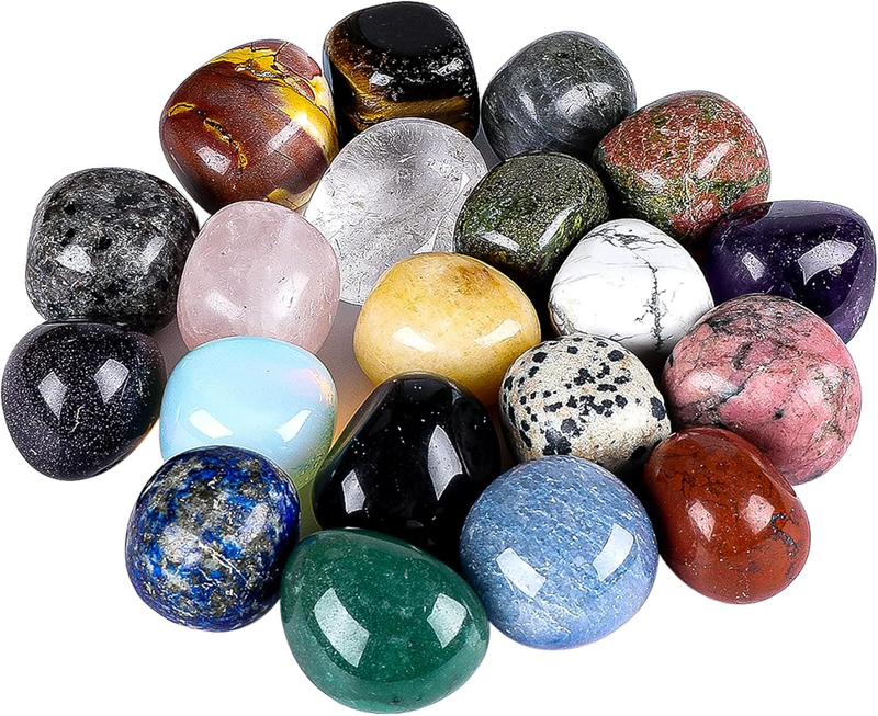 Tumbled Stones Crystals 20 Pcs Natural Healing Chakra Reiki Polished Gemstones