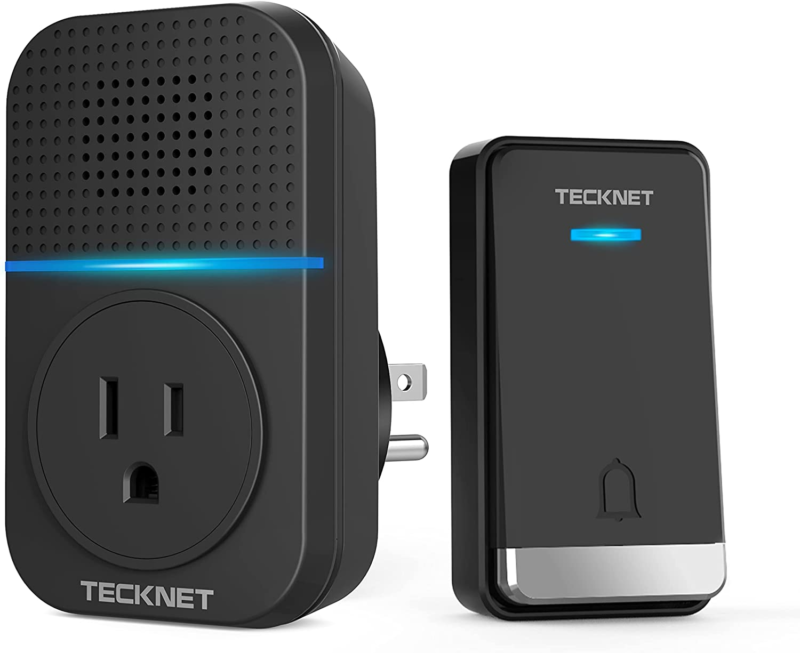 TECKNET Self-Powered Wireless Doorbell, Waterproof Door Chime Kit, No Battery Re